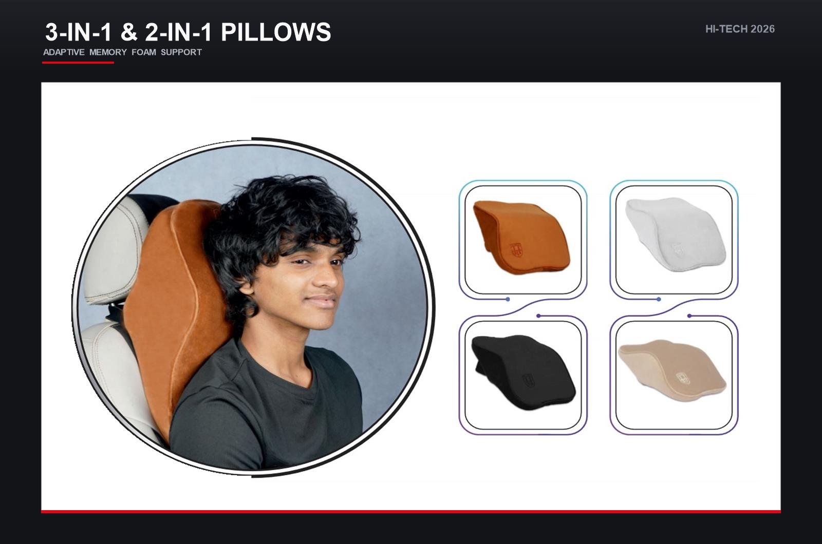 3-in-1 & 2-in-1 Memory Foam Pillows