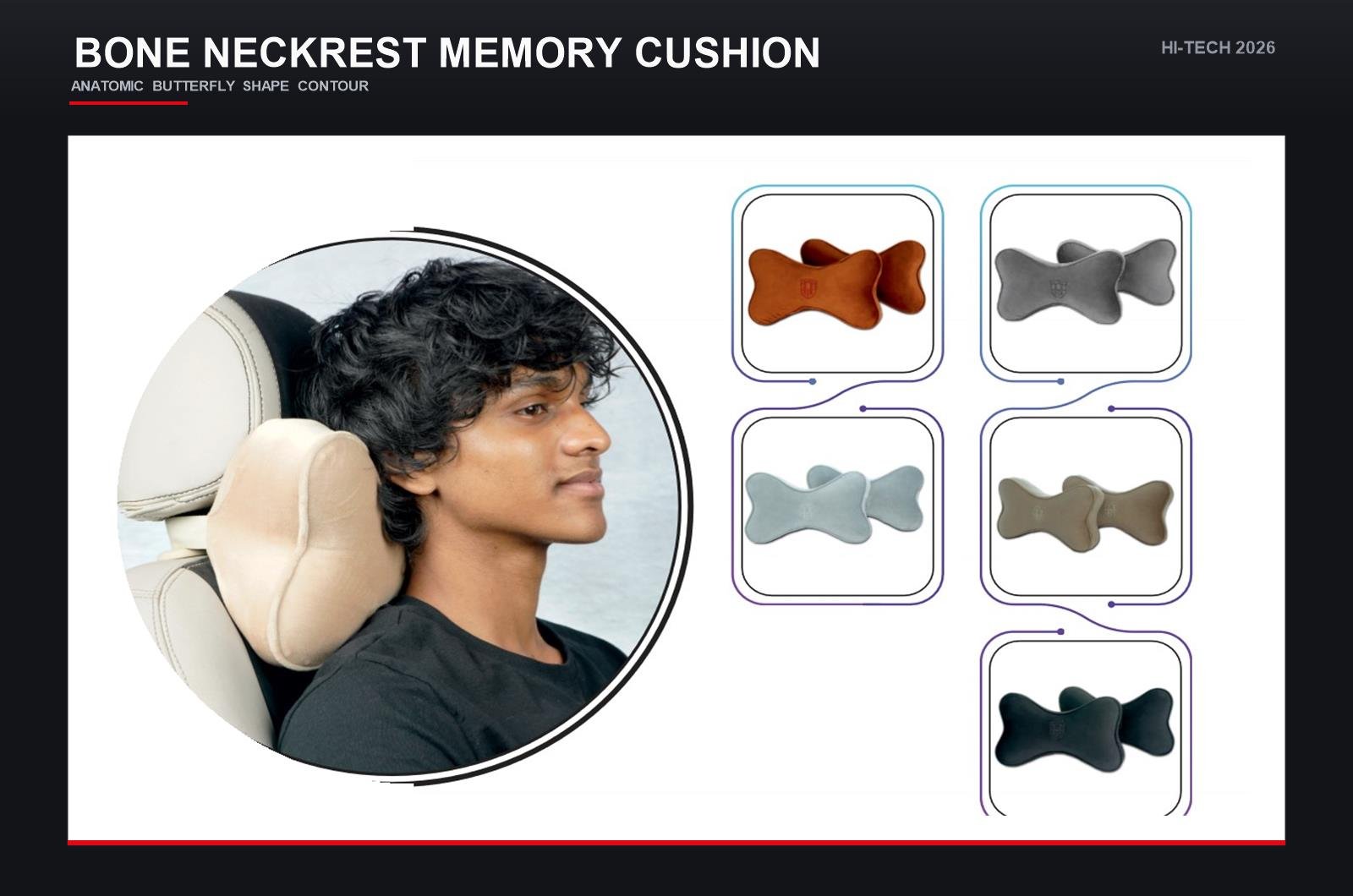 Bone Neckrest Memory Foam Cushion